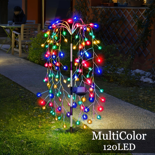 Solar Firecracker String Lights 120 LED, 8 Modes Waterproof