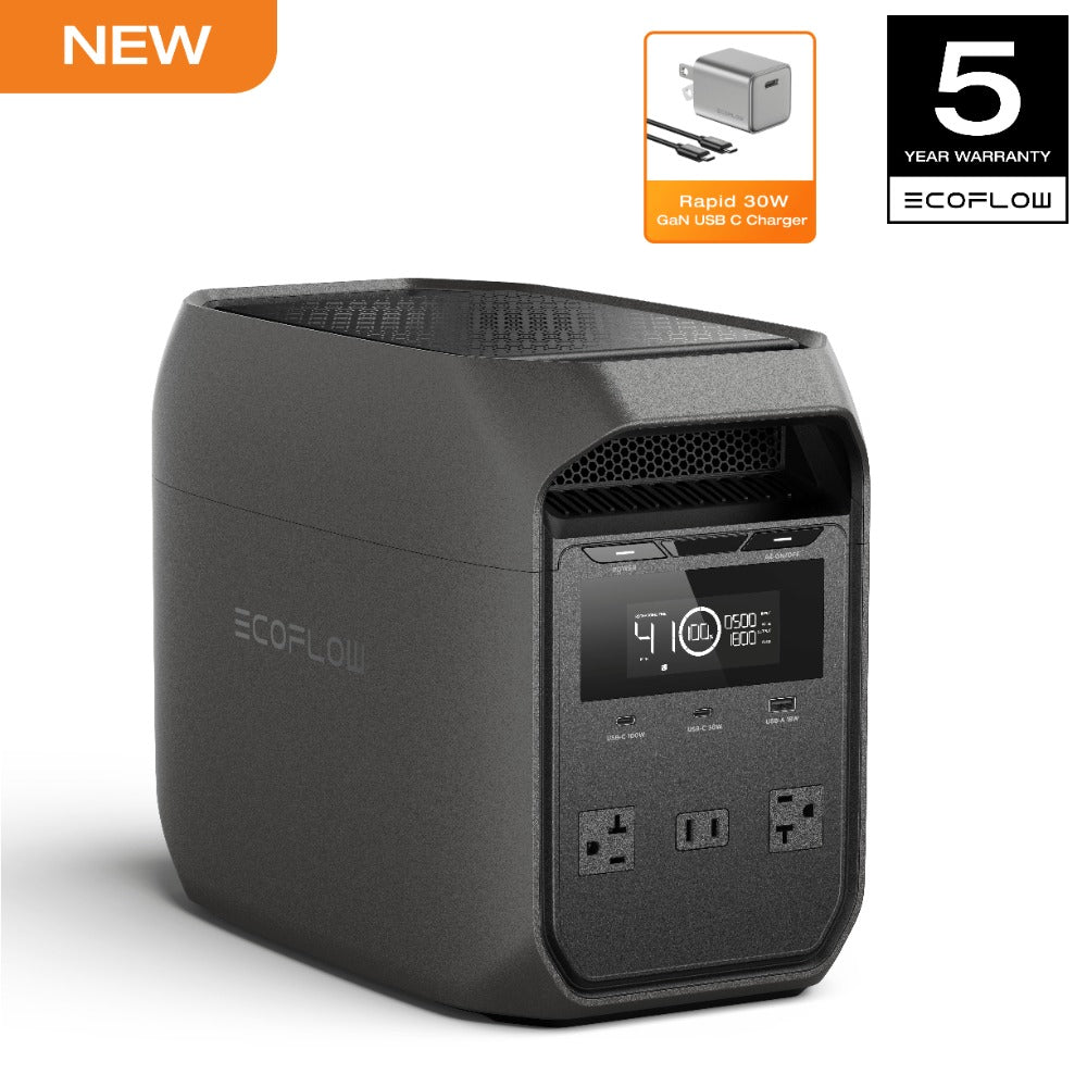 Portable Power Station EcoFlow DELTA 3 1024Wh 1800W LiFePO4 Unit with Six Outputs, UPS and App Control