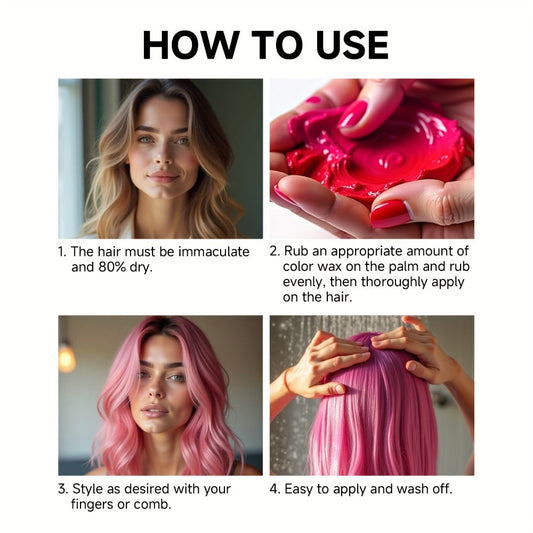 Washable Hair Color Wax 13 Shades 120g — Temporary Hair Dye for Men & Women | Easy Apply & Wash Out | Party, Festival, Halloween & Cosplay Styling | Long-Lasting Vibrant Color