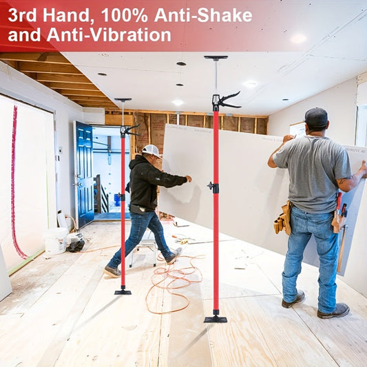 Telescopic Support Rod Adjustable 11.8-114in 154 lb Heavy Duty Anti-Slip Third Hand Support System 2pcs Drywall Lifting Cabinet Jack Wardrobe Installation Prop Tool-Grade Support Kit