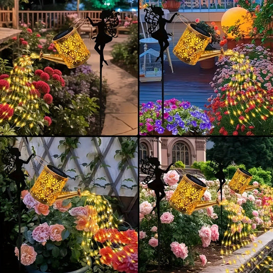 Solar Watering Can Fairy Light 36 LED Waterfall String Lights IP65 Waterproof Outdoor Garden Stake Lamp Patio Yard Decor Halloween Christmas