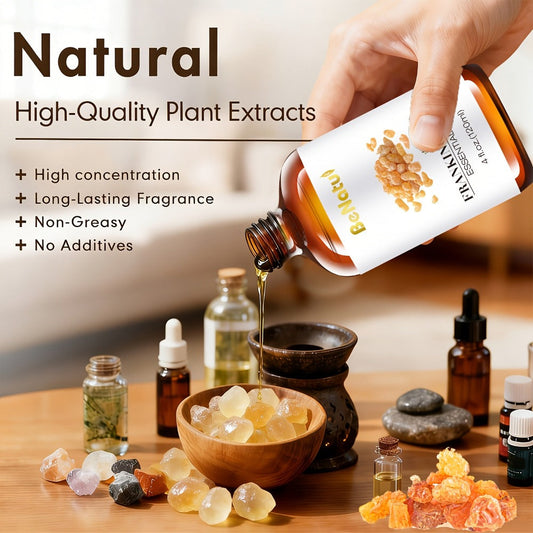 Pure Essential Oil Set 4.06 oz — Frankincense, Lemon, Lemongrass & Rosemary Oils for Massage, Bath, Hair, Skin & Nail Care, Aromatherapy Gift for Women, Mother's Day & Birthday Gift