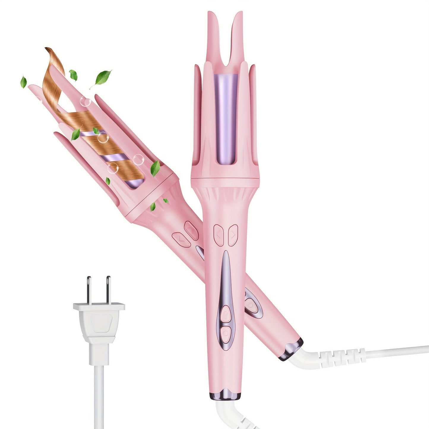Dual-Slot 32mm Curling Iron with 30-Minute Auto Shutoff, C301 Stand and Purple or Pink Finish