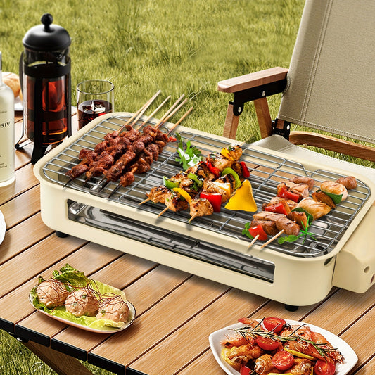 Indoor Electric Smokeless Grill 1700W with Raclette Pans, Non-Stick Dishwasher Safe Plate, Portable Tabletop BBQ Griddle for Couples
