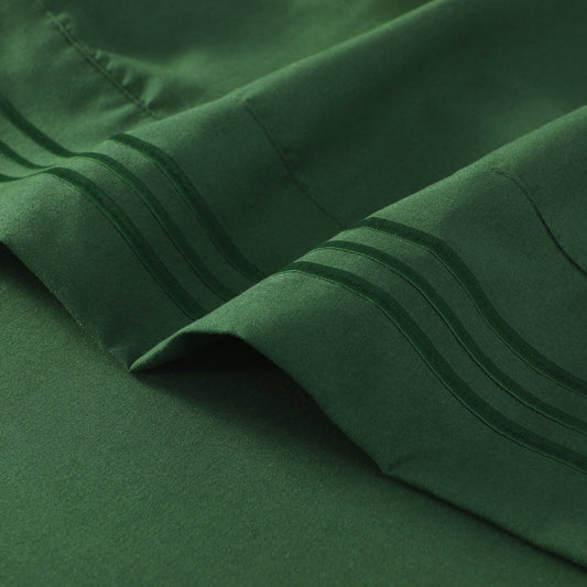 Bed Sheet Set 100 GSM Microfiber in 4- or 6-Piece Configuration with Four Sizes and Twelve Solid Colors