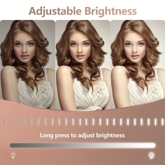 Vanity Mirror with Lights and 5X Magnifying Spotlight, 3 Color Lighting Modes Dimmable Illuminated Cosmetic Mirror for Makeup Vanity Table Bathroom Counter Dressing Room, White Beauty Gift for Women