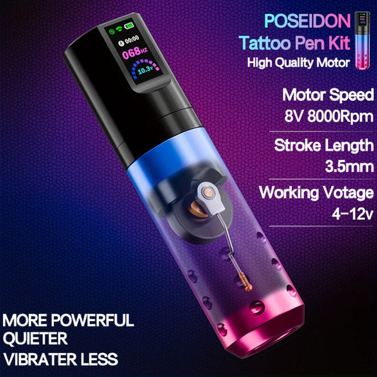 Complete Tattoo Kit Wireless Rotary Pen — LED Color Screen, 20pcs Cartridge Needles, 11 Inks, 6-Hour Battery, Coreless Motor, Aluminum Alloy Body for Beginners & Professionals
