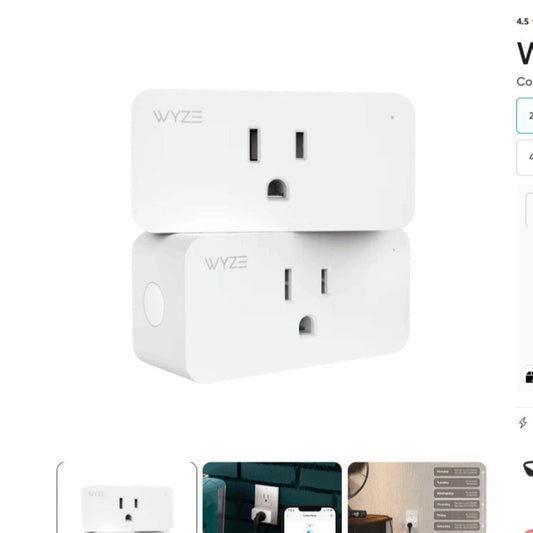 Wyze Smart Plug 2-Pack 2.4GHz WiFi – Works with Alexa, Google Assistant & IFTTT, No Hub Required, Remote Control via Wyze App, Certified for Humans, US Plug (White)