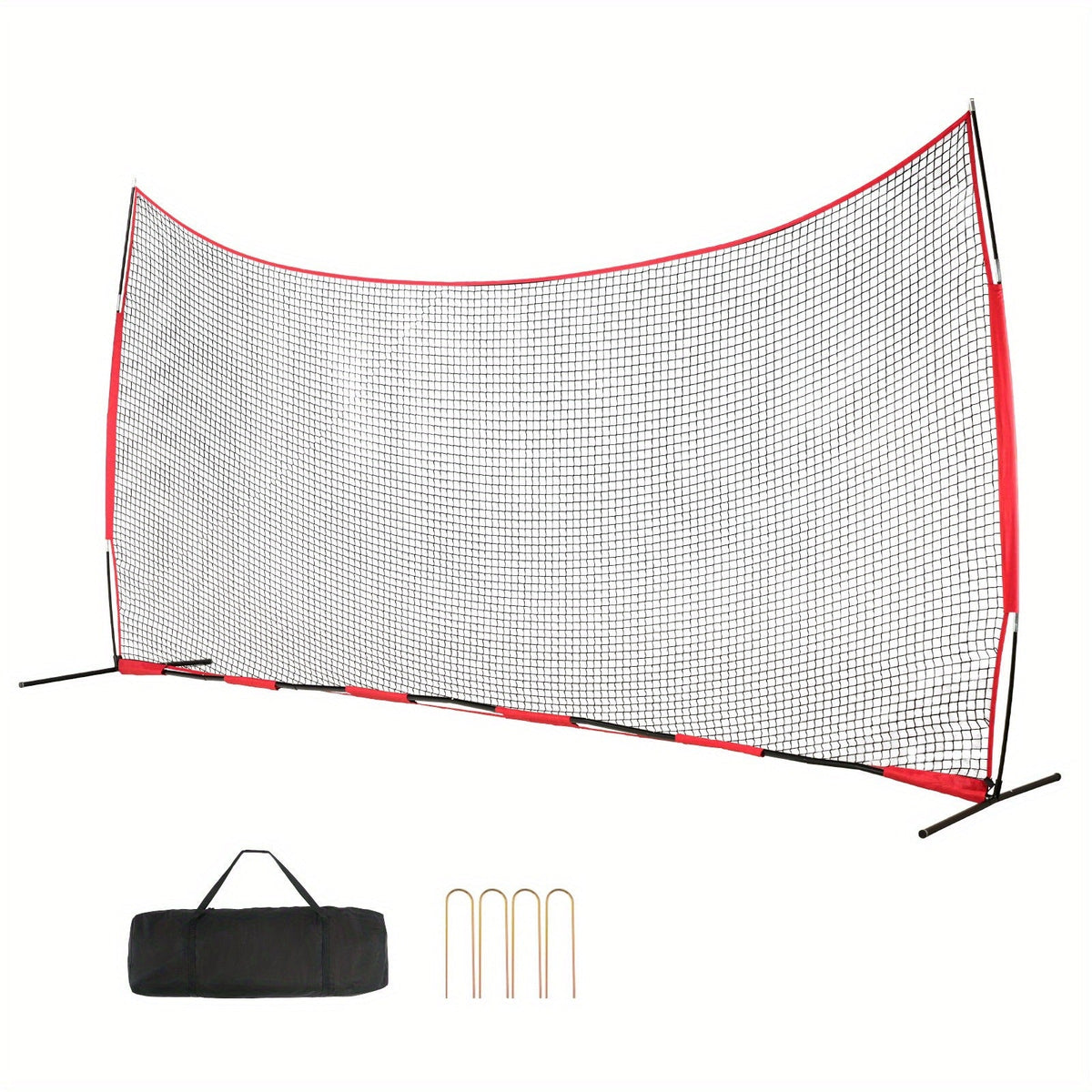 Sports Barrier Backstop Net with Carry Bag – Portable Protection Netting for Baseball Softball Lacrosse Soccer Hockey, Backyard Training Barrier Screen, Available in 7x7ft and 12x9ft