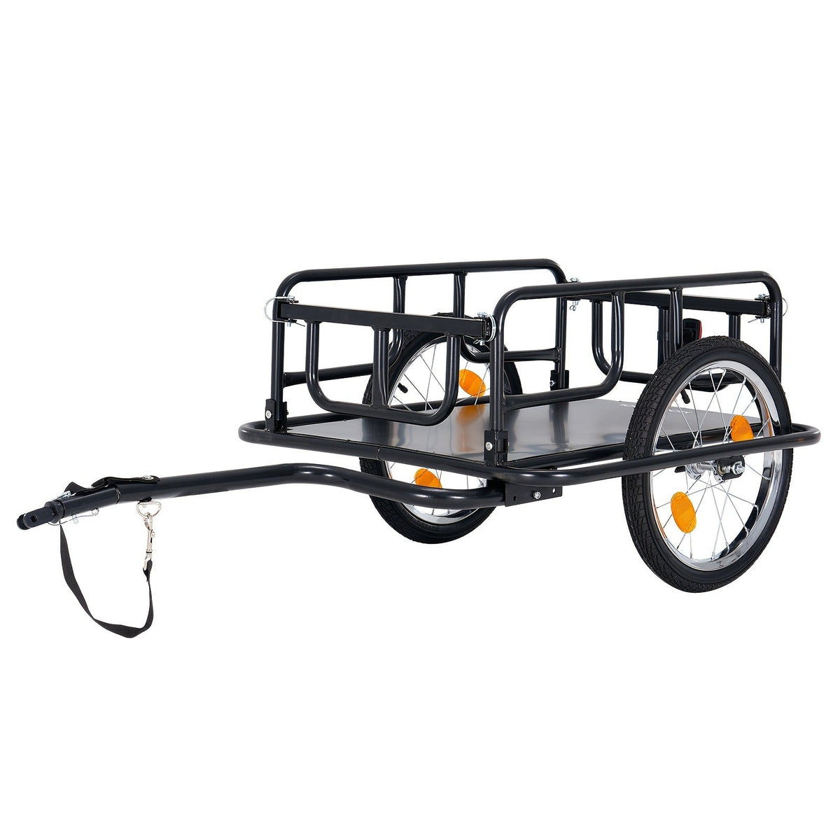 Foldable Bike Cargo Trailer, Bicycle Wagon Cart 176 Lbs Capacity, 16" Wheels, Reinforced Steel