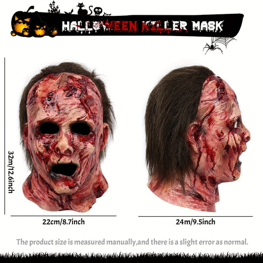 Halloween Latex Mask Scary Skull Bloody Decayed Face Horror Mask for Adults Cosplay Rave Party Stage Show Haunted House
