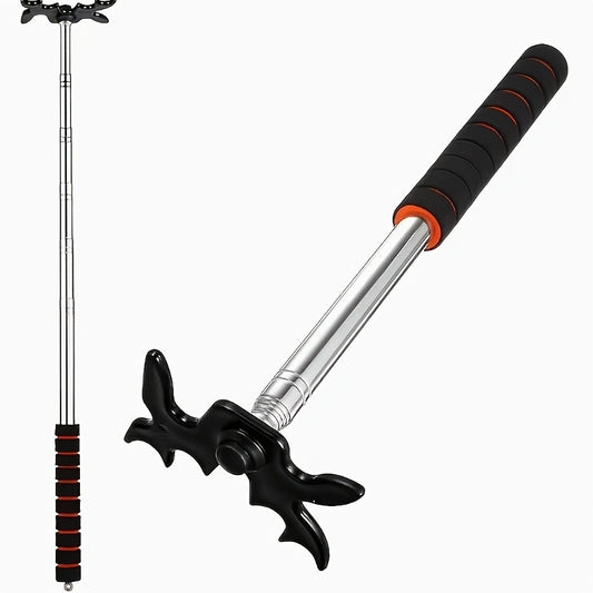 Pool Cue Bridge Head Stick Extender Retractable Billiard Cue Rest Telescopic Bridge Stick with Deer Head Plastic Bridge Head Stainless Steel Shaft for Billiards Snooker Table Sports