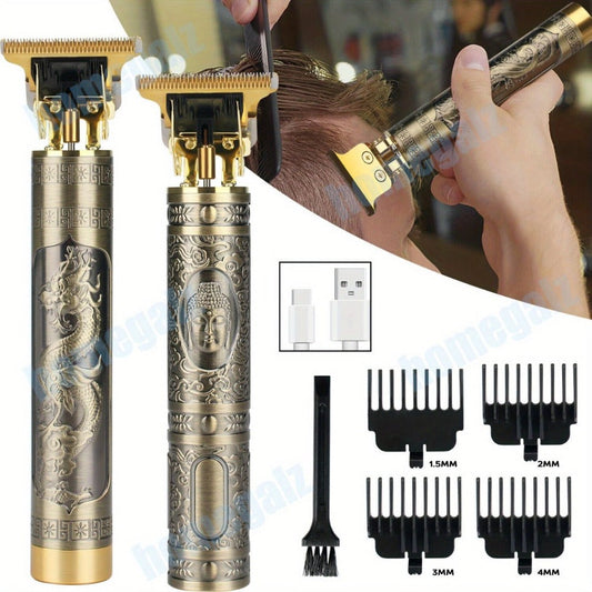 Electric Hair Clipper & Beard Trimmer Set for Men – USB Rechargeable Cordless Haircut Kit with 4 Guide Combs | Professional Home Barber Grooming Tool | Perfect Father's Day & Birthday Gift for Him