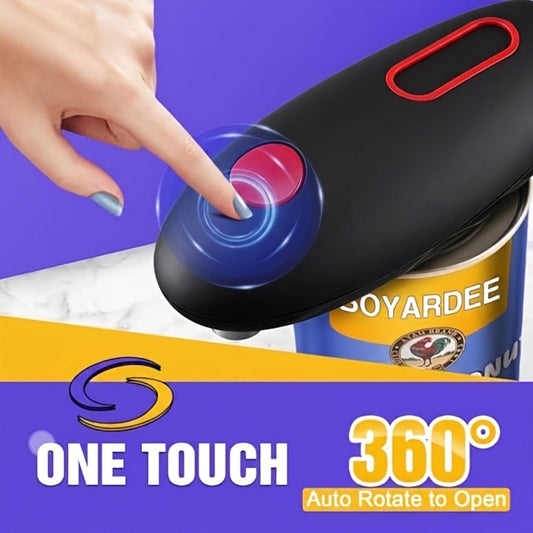 Electric Can Opener, One-Click Auto Shut-Off with Smooth Edge Cut — Safe & Easy for Elderly, Arthritis, Weak Grip | Fits All Round & Oval Cans | Great Gift for Home, Camping & Kitchen