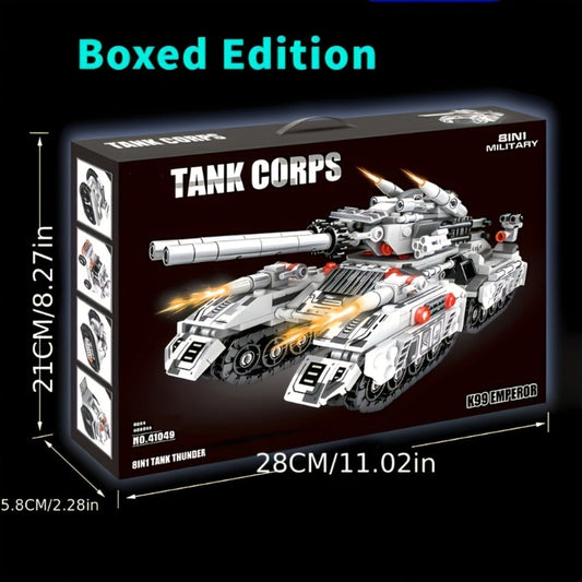 Snow Tank Building Block Set 8-in-1 1628pcs – 9 Variable Military Armored Vehicle Models, Premium ABS DIY Construction Kit for Adults & Teens Ages 14+, Birthday Christmas Halloween Gift