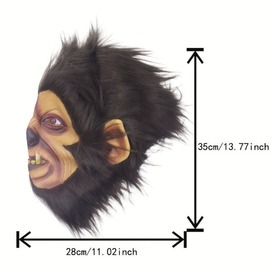 Hairy Beast Latex Masquerade Mask for Men – Natural Latex Full Face Halloween Costume Mask for Themed Party Cosplay Masquerade Ball Scary Dress Up, Cool Dashing Design Hand Washable