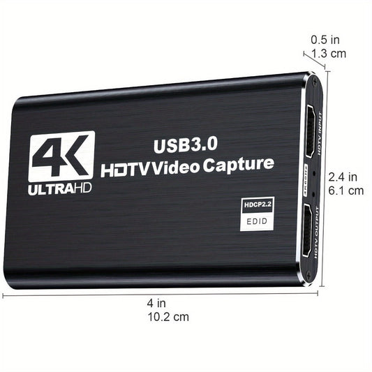 HDMI Capture Card with Microphone & 4K Loop-Out for Streaming – 1080P 60fps USB Video Recorder for Gaming, Live Streaming, Video Conference, Works with Nintendo Switch, PS4, OBS, Camera, PC