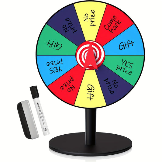 Tabletop Spinner Wheel 10 Slot - 8 Inch Heavy Duty Iron Base Prize Wheel for Carnival Games, Trade Show Spin Wheel, Party Supplies, Lucky Spin Game Wheel