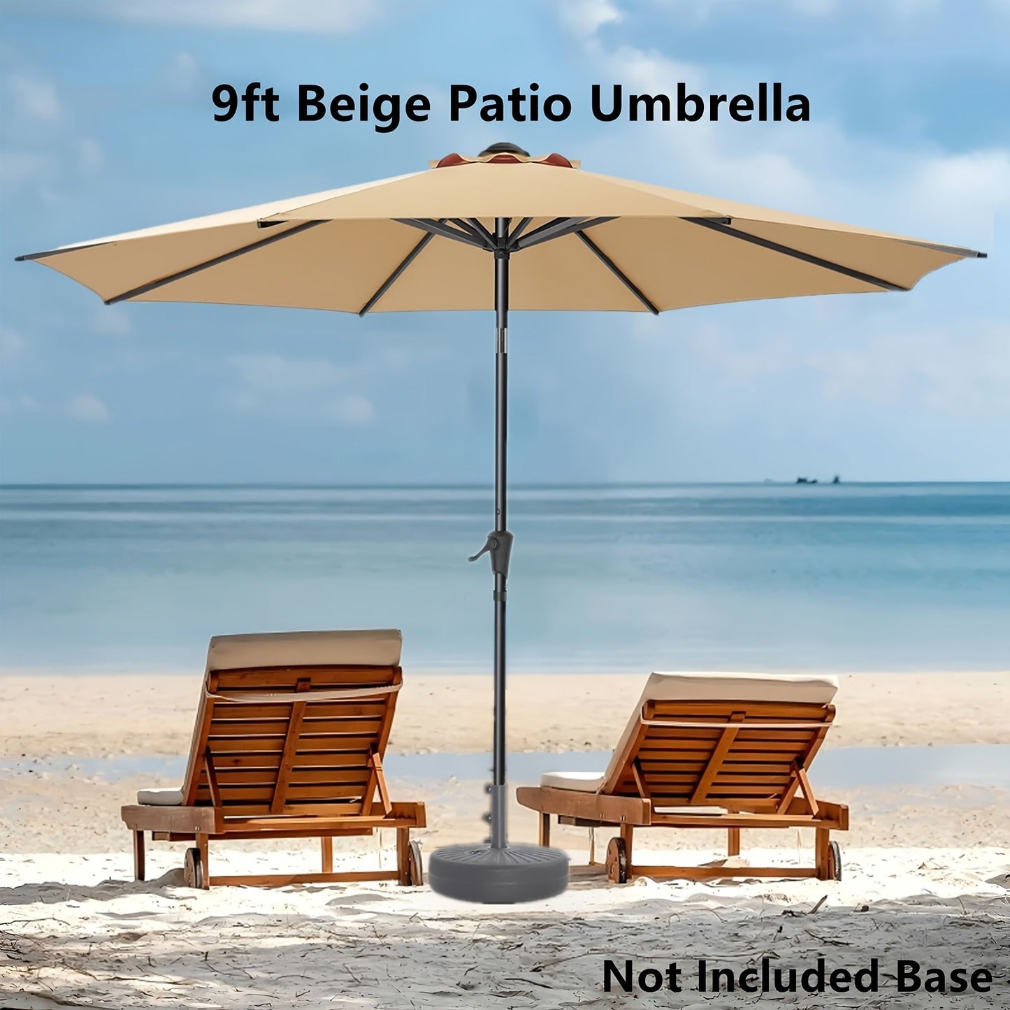 Patio Umbrella shown in the 9FT-Beige Patio Umbrella option