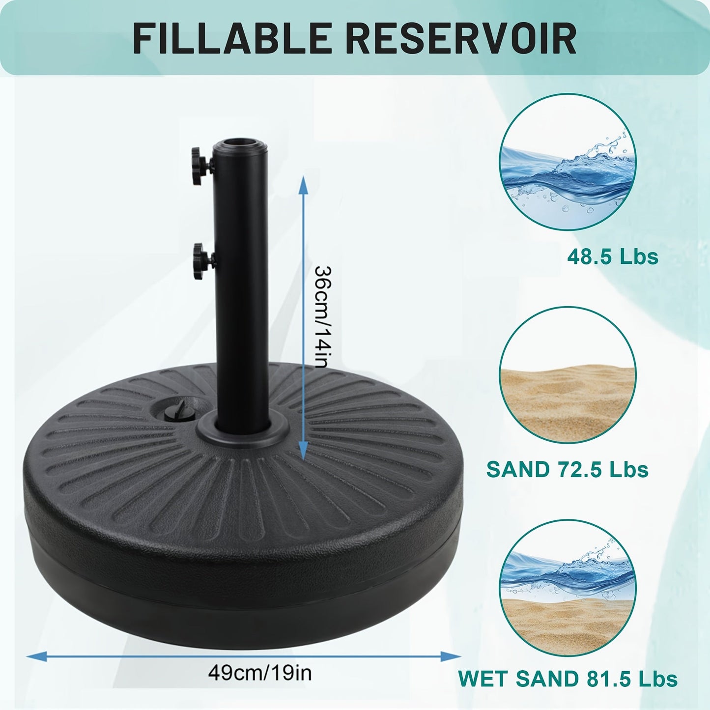 Patio Umbrella shown in the Round Base option