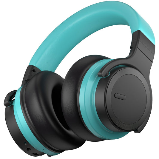 ANC Over-Ear Headphones Wireless 30H Playtime 32dB Noise Cancelling 45mm Drivers Rich Bass Clear Calls Memory Foam Comfort Fit Foldable Black
