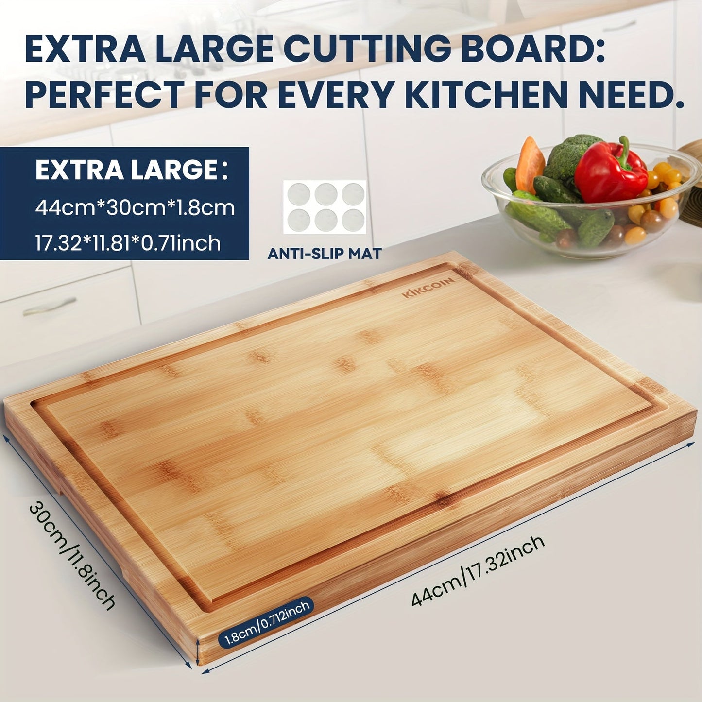 Bamboo Cutting Board Set with Storage Rack & Juice Groove | 4-Piece Kitchen Chopping Board for Vegetables Meat Fruits Bread Cheese | Eco-Friendly Wood Cutting Boards | Perfect Kitchen Gift Set