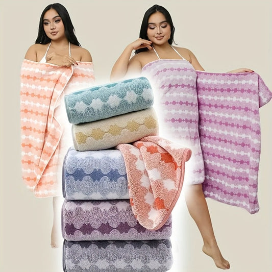 Bath Towels Set 4 Piece 300GSM Soft Towels in Orange, Green, Blue, Purple or Pink for Home and Guest Use