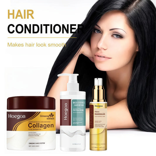 Argan Oil Hair Care Kit 4pcs for Women — Keratin & Moroccan Oil Deep Moisturizing Set with Conditioner, Hair Mask, Essential Oil & Scalp Brush, Repairs Split Ends for Softer Smoother Hair