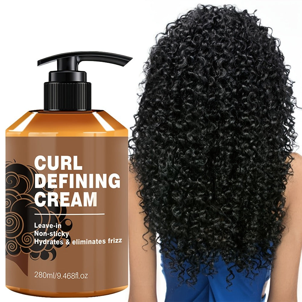 280ml Curl Defining Cream in Pump Bottle with Leave-In Styling Directions for Wavy and Curly Hair