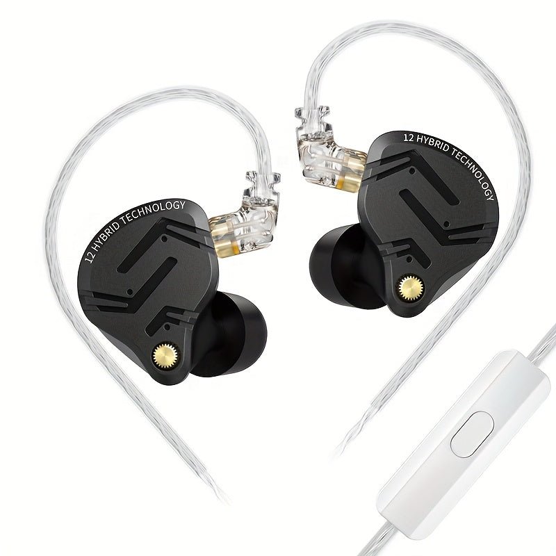KZ ZS12 PRO X In-Ear Monitor Hybrid IEM Headphones Detachable Cable Noise Cancelling Dynamic Mic Sport Gaming DJ Audio Monitoring Music Production