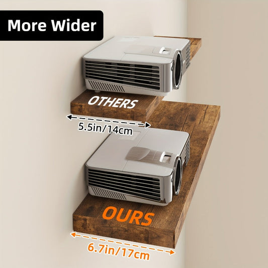 Floating Wall Shelves Set – Wooden Wall-Mounted Shelves for Living Room, Kitchen & Bathroom (2/4/6pcs, 15.7"/19.7"/22")