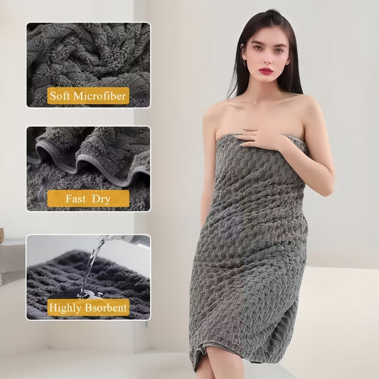 Towel Set 4 or 8 Piece Microfiber Collection with Hair-Drying Cap Options in Four Colors for Home and Guest Use