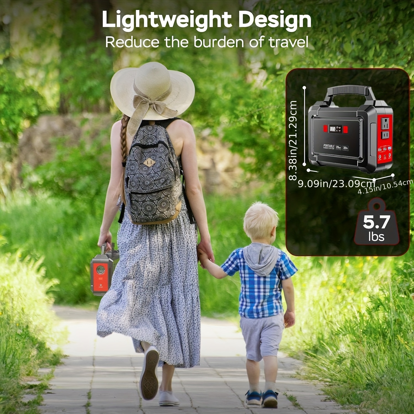 Portable Power Station 296Wh 300W with Eight Outputs, Dual AC Outlets, USB-C and Optional Solar Panel