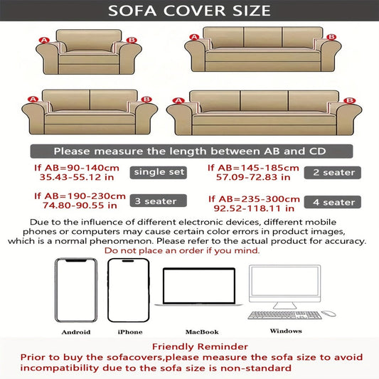 Seersucker Sofa Slipcover Elastic Band Closure Pet-Friendly All-Purpose Sofa Cover for Living Room Home Decor Protection — Single 2 4 Seater Multiple Colors
