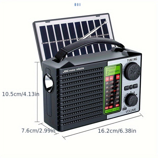 Portable Retro Radio Speaker with MP3 Player Rechargeable Battery Emergency Weather Radio for Outdoor Camping RV Smartphone Compatible Power Outage Survival