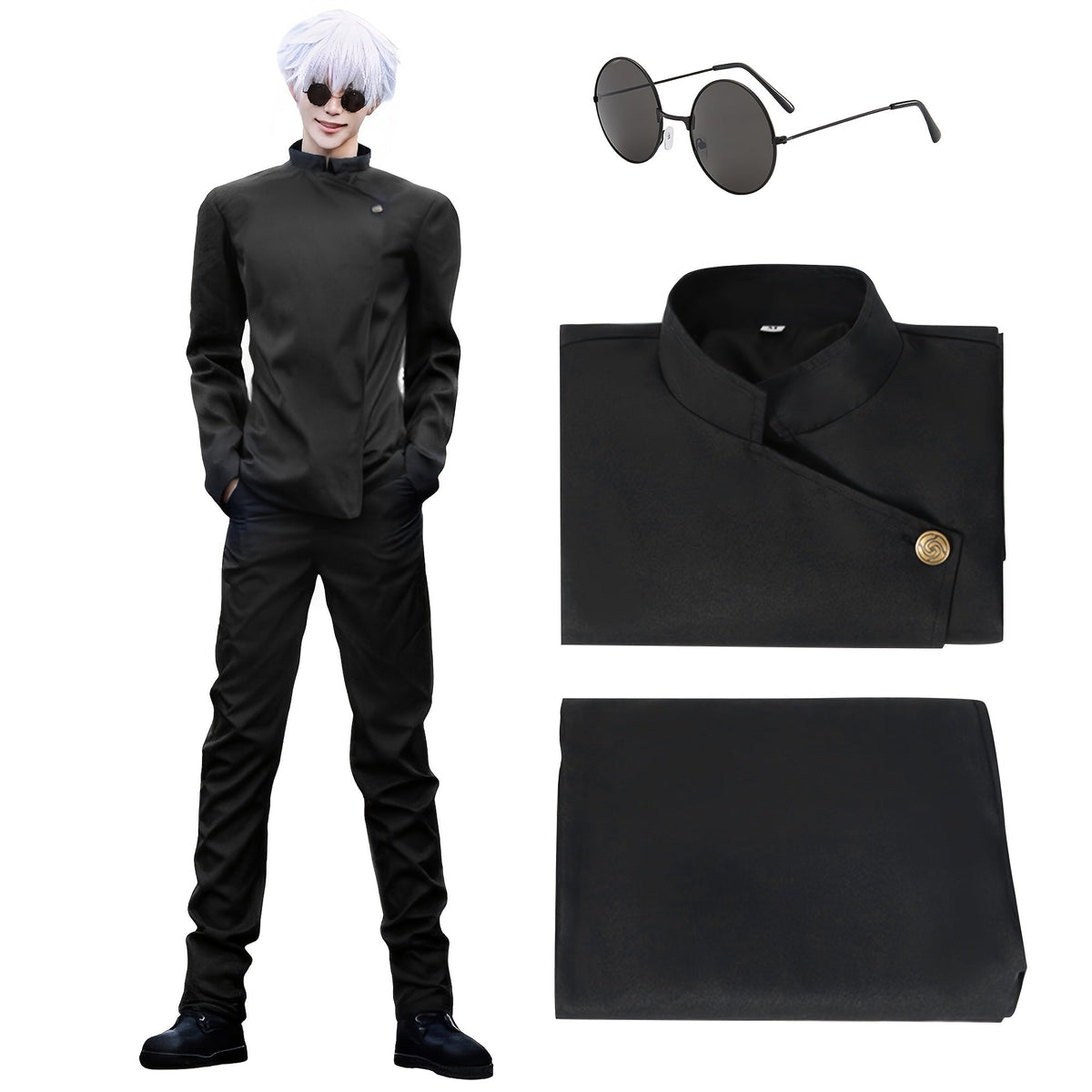 Jujutsu Kaisen Cosplay Costume Uniform, High School Satoru Gojo & Suguru Geto Outfit Set for Men