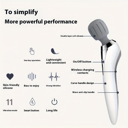 Wireless Stick Massager for Full Body – Portable Rechargeable Personal Massager for Neck, Back, Shoulder, Waist & Legs, Easy to Carry Muscle Tension Relief Tool for Home Office Travel
