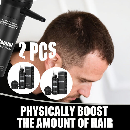 Hair Volumizing Fibers 2-in-1 Kit 30g x 2pcs - Instant Volume for Thinning & Sparse Hair, Fills Part Lines & Hairlines, Natural-Looking Coverage for Women & Men, Black & Dark Brown