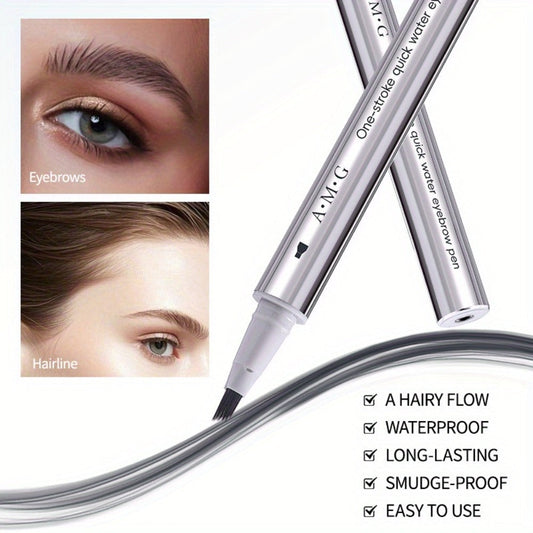 Waterproof Eyebrow Pen Fluffy Quick-Dry Long-Lasting – Natural Wild Brow Look Hair Stroke Instant Shape Sweat & Fade Resistant Brow Pen for Women Travel Festival Party