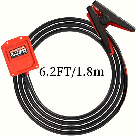 Jump Starter Cable Clip for 20V Tool Battery - 8AWG 5.9FT Portable Car Boost Cable 12V-24V, No Internal Battery Needed