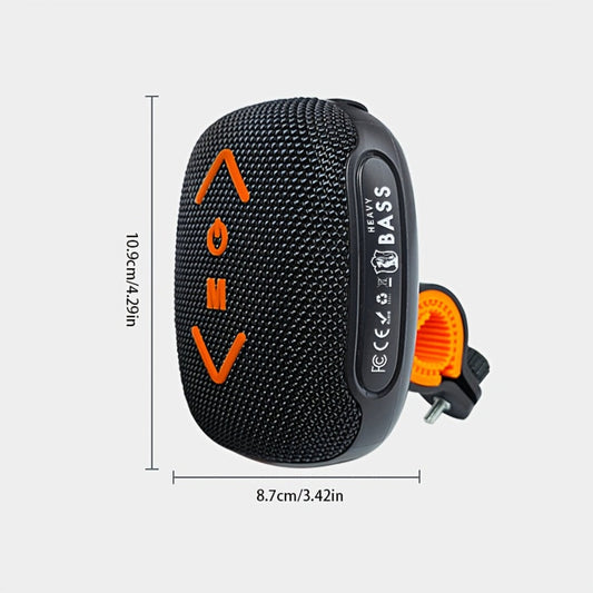 Bluetooth Bike Speaker, IPX5 Waterproof Handlebar Speaker with 10-Hour Battery, FM, TF, AUX, TWS & Hands-Free Calls