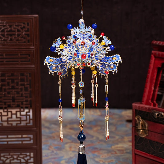 3D Metal Puzzle Phoenix Crown Qingluan – Blue & Gold DIY Assembly with Beads & Tassels, Chinese Mythology Art Collectible, Unique Romantic Gift for Girlfriend Boyfriend Birthday Anniversary
