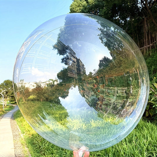 Clear Helium Balloons 10-Pack | Transparent Party Balloons 18" 20" 24" 36" for Weddings Birthdays Christmas Halloween Mardi Gras Celebrations – Helium Ready with Sturdy Neck & Base