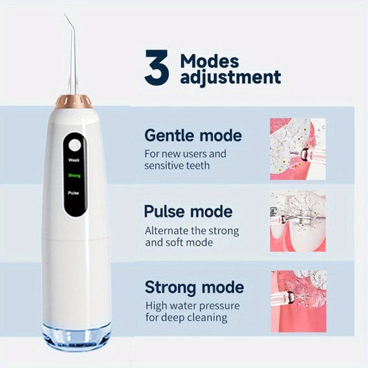 Electric Toothbrush Water Flosser Combo Set – 3 Modes USB Rechargeable Oral Care Kit with 4 Brush Heads & 4 Nozzles, 360° Rotating Flosser for Deep Clean & Gum Care