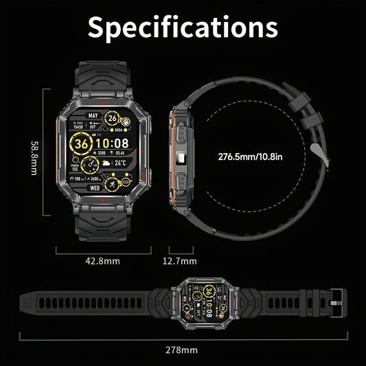 Smartwatch for Men with GPS, IPX8 Rating, Altimeter, Barometer, Compass and LED Flashlight