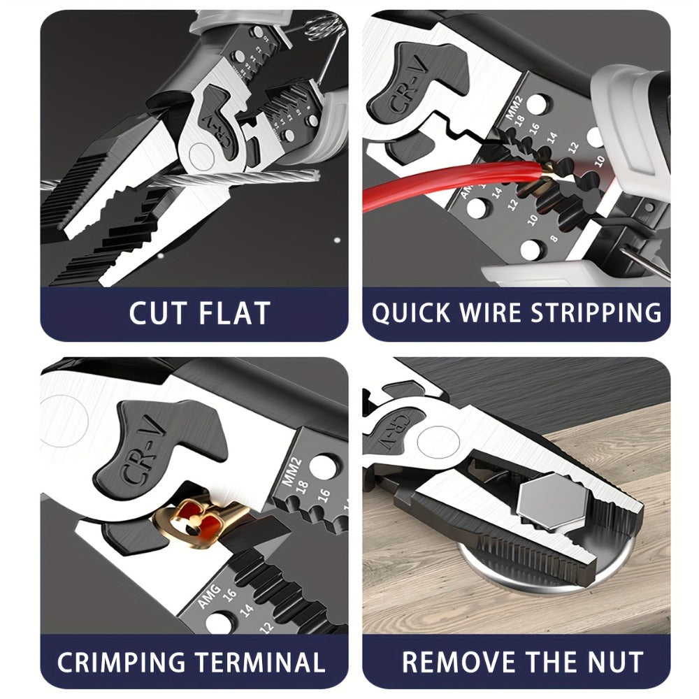 Three-Piece Pliers Set with 8- and 9-Inch Diagonal Cutting, Long-Nose and Combination Wire-Working Tools
