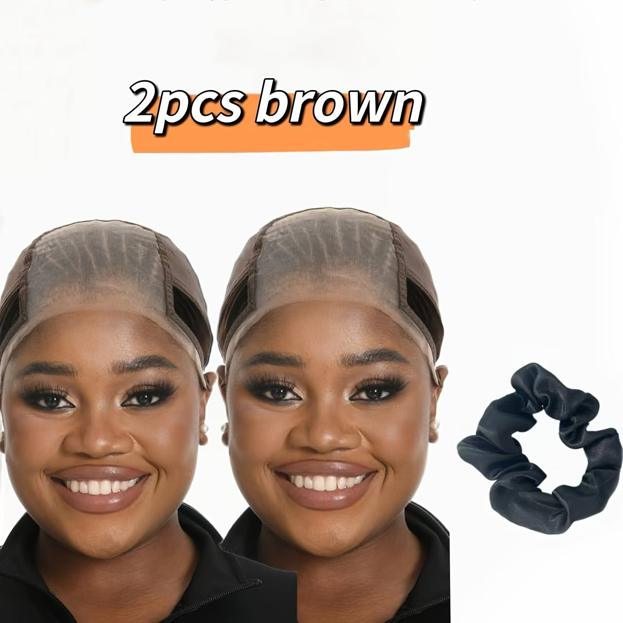 Wide Lace Wig Grip Cap with Ear Cutouts in Brown, Blonde, Black, Beige 613 or Two-Piece Color Sets