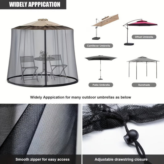 98-118 Inch Patio Umbrella Mosquito Net for Outdoor Shade and Protection detail image