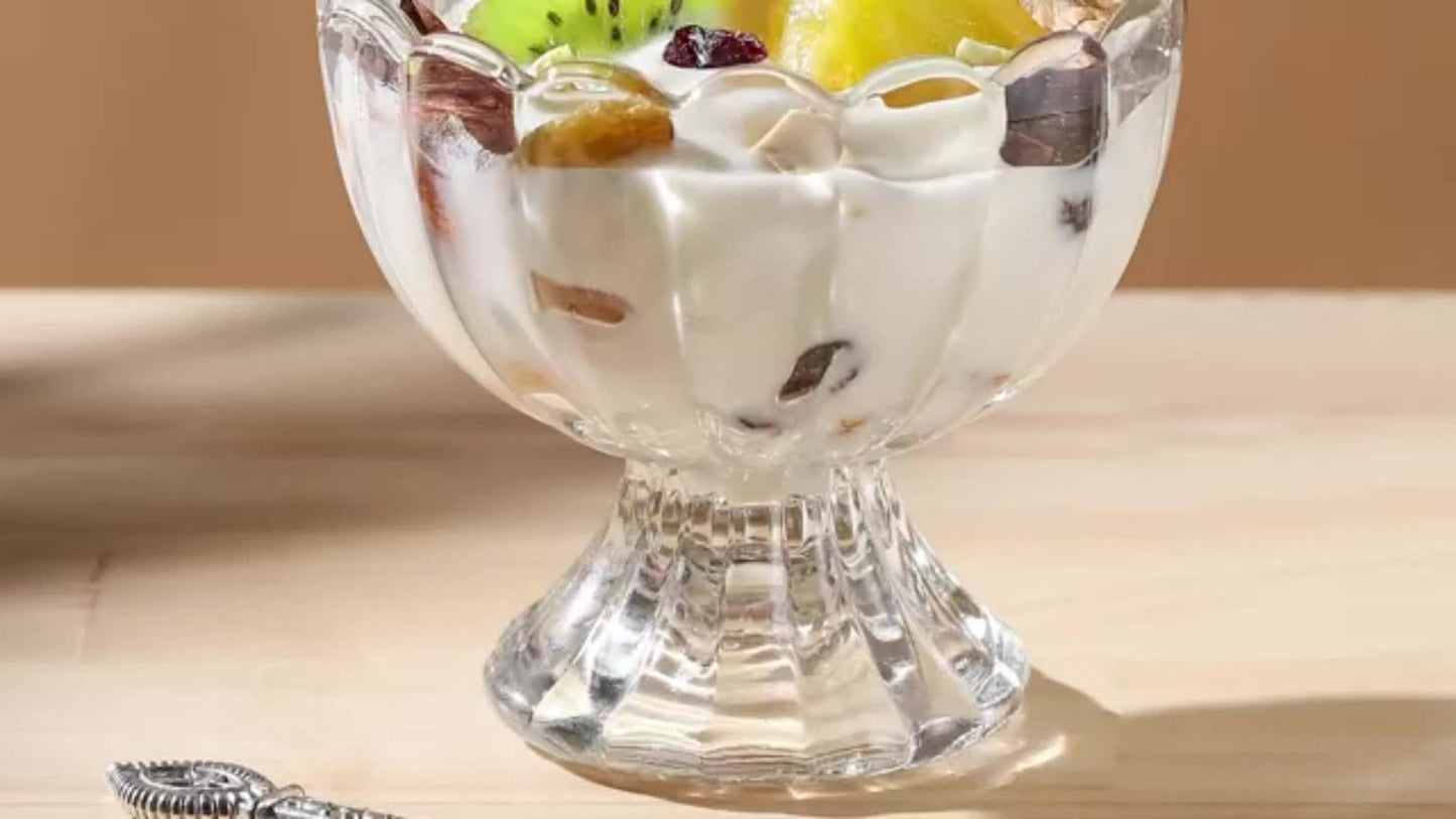 Twelve-Piece Tulip Dessert Bowl Set with 5-Ounce Capacity, 3.54-Inch Rim and Footed Glass Shape