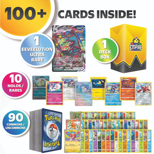Trading Card Game 100-Plus Character Evolution Assortment with Included Yellow Storage Box